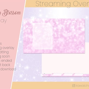Animated Streaming Overlay: Cherry Blossom Twitch Overlay Pack (Digital Download)