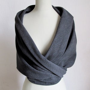 geometric origami wool shawl superwarm sculptural wrap triangular 100% wool scarf in grey image 3