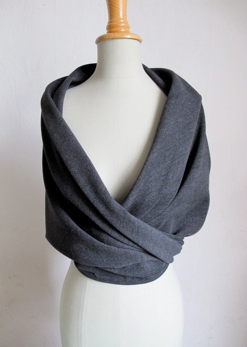 geometric origami wool shawl superwarm sculptural wrap triangular 100% wool scarf in grey image 3