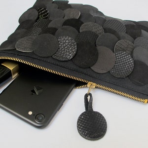 geometric leather bag with black scales image 3