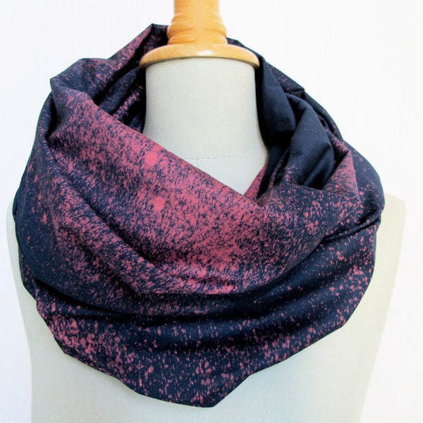 galaxy scarf - infinity loop night sky  - handdyed blueblack/magenta