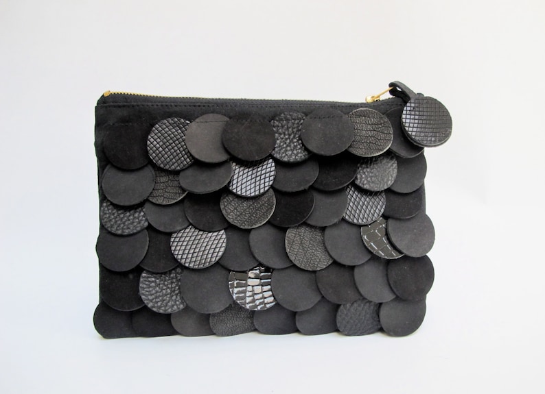 geometric leather bag with black scales image 1