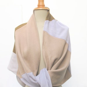 shawl triangular patchwork wool wrap 画像 5