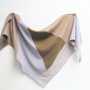 shawl triangular patchwork wool wrap 画像 2