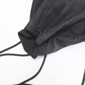 geometric backpack, vegan suede, charcoal image 3