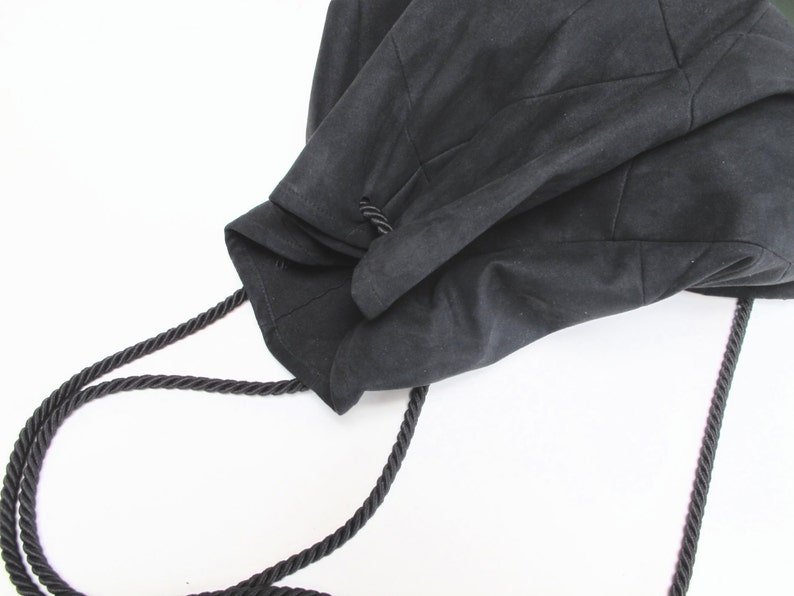 geometric backpack, vegan suede, charcoal image 3