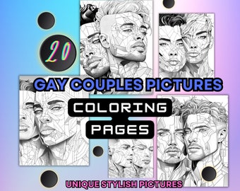 Gay Couples Coloring Pages: Pride 2026, Anti-Stress (Printable PDF)