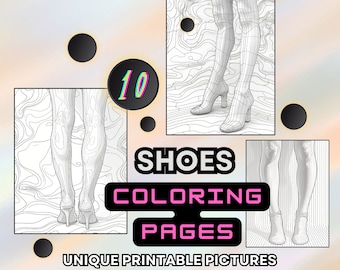 Shoes & Legs Coloring Pages: Abstract Fashion Art (Printable PDF)
