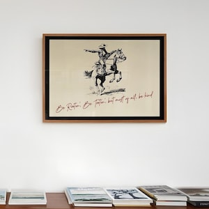 Western Cowboy Playing Card Landscape Print, Ace of Hearts, Vintage Wild West Wall Art, Horseback Rider Quote Download