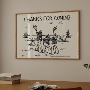 Vintage Sailor Poster: &#39;Thanks for Coming&#39; Quote (Digital Download)