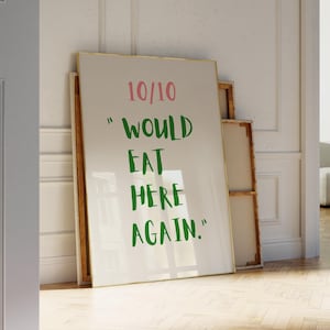 Zou hier weer eten poster Instant Download grappige keuken decor afdrukbare keuken kunst bar winkelwagen Art Print digitale schattige foodie poster