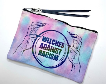 W.A.R. Reflective on Tie Dye Canvas Cosmetic Zipper Bag