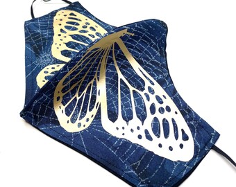 BUTTERFLY in SPIDER WEBS Cotton Washable Face Mask