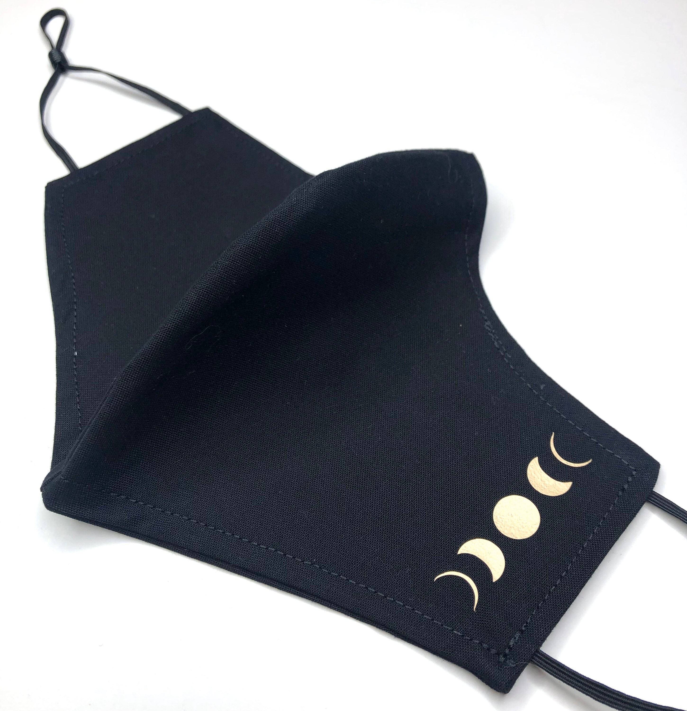 LUNA GOLD Black Cotton Washable Face Mask