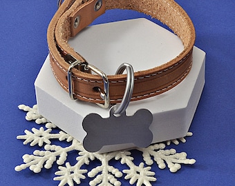 Engraved Bone Pet ID Tag: Custom Aluminum Dog Cat Tag