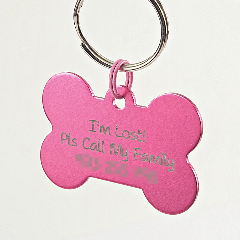 Pet Collar Safety Tag Dog Mom Gift Dog Dad Gift Pet Owner Dog Bone Tag