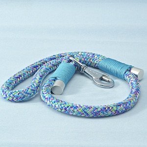 Handmade Braided Paracord Dog Leash: Turquoise Pastel Pet Supply