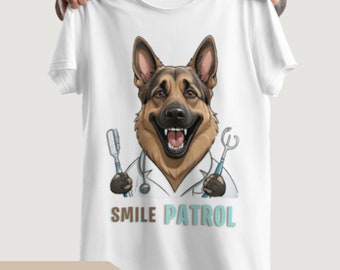 Funny German Shepherd Dentist Art: Dog Lover Gift (Digital Download)