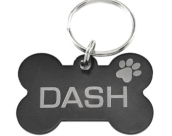 Personalized Puppy ID Tag: Engraved Bone Pet Tag, Dog Mom Gift