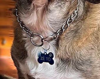 Personalized Dog ID Tag: Engraved Aluminum Bone Pet Tag