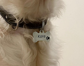 Engraved Bone Dog ID Tag: Personalized Pet Safety Tag