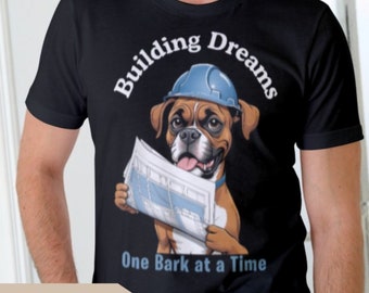 Boxer Engineer Cartoon Art: Funny Dog Design (Digital Download)