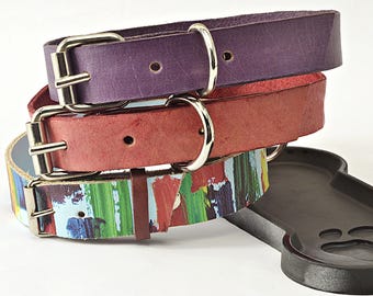 Handcrafted Leather Dog Collar with Silver Hardware, Small Dog Gift Pack, Luxury Pet Accessory