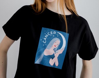 T-shirt du zodiaque Cancer — T-shirt graphique astrologie femme, cadeau d'anniversaire horoscope