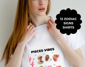 Pisces Zodiac T-Shirt, Astrology Horoscope Tee, Pisces Shirt, Zodiac Graphic Tee