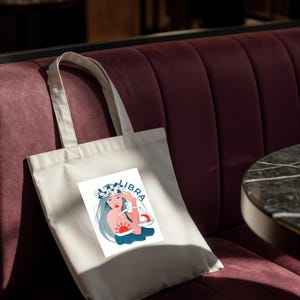 Zodiac Tote Bag Libra Canvas Tote Bag Astrology Shopping Bag Available Bags with all Zodiac Sign Trendy Tote Bag for Libra Birthday