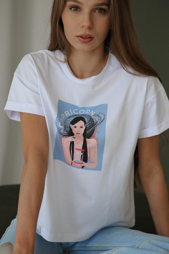 Capricorn Zodiac T-Shirt – Horoscope Cotton Shirt – Zodiac Apparel for Astrology Fans