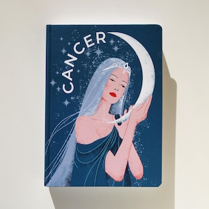 Cancer Zodiac Notebook Astrology Gratitude Journal Spiritual Star Sign Journal with Archetype Art and 3D Stickers Hardcover Gift Idea