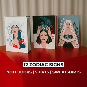 Cuaderno del Zodíaco con todos los Signos del Zodíaco Diario Espiritual Regalo de Cumpleaños del Signo del Zodíaco Perfecto Cuaderno y Pegatinas para Fans de la Astrología