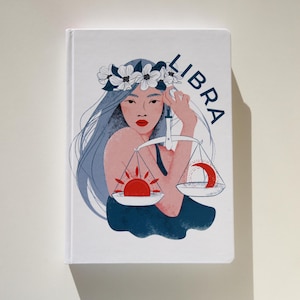 Cahier d&#39;astrologie du zodiaque Balance pour anniversaire Balance Cahiers disponibles avec tous les signes du zodiaque Stickers uniques pour Balance