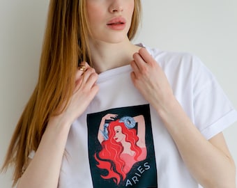 T-shirt zodiaque Bélier - t-shirt astrologie - t-shirt horoscope - t-shirt signe astrologique spirituel