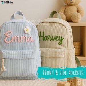 Personalized Name Toddler Backpack with Name | Kids Preschool School Bag | Hand Embroidered Custom Name Backpack | Keepsake Gift for Child