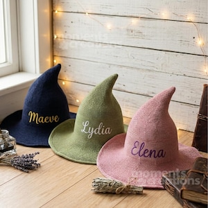 Custom Embroidered Witch Hat: Knit Halloween Costume, Cosplay, Party