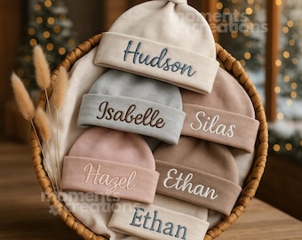 Custom Embroidered Baby Knot Hat: Soft Cotton Newborn Beanie
