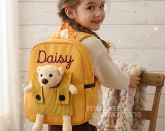 Personalized Teddy Bear Backpack: Embroidered Plush School Bag