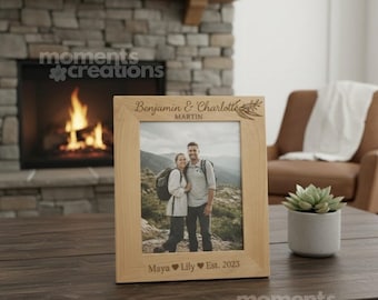 Marco grabado personalizado: Marco de fotos de madera personalizado para regalar