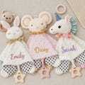 Personalized Plush Animal Comforter: Embroidered Baby Lovey