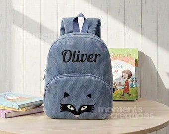 Personalisierter Name gestickter Tierrucksack: Cord-Tierschultasche, Reisen