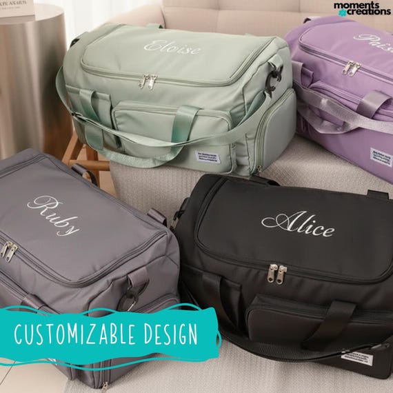 Personalized Gym Duffel Bag: Embroidered Name, Water-Resistant Nylon