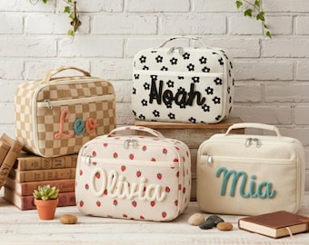 Bolsa de almuerzo infantil de pana personalizada / Bolsa térmica personalizada con nombre