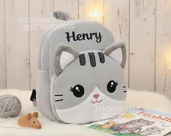 Personalisierter Plüsch-Kinderrucksack: Gestickte Cartoon-Tiertasche