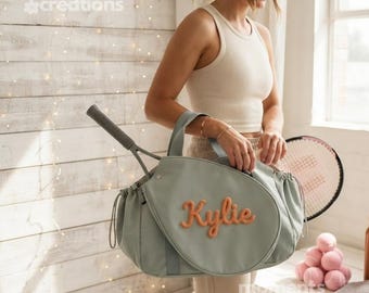 Bolsa personalizada para equipo de cancha con nombre bordado, bolsa de deporte para raquetas con nombre bordado personalizado, bolsa deportiva para mujer, regalo para pickleball y tenis