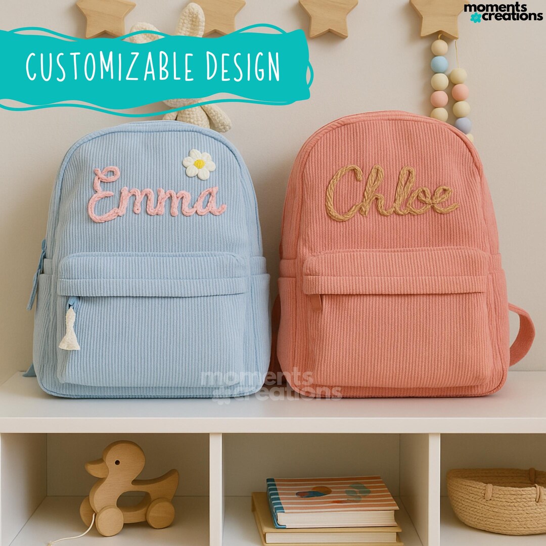 Personalized Hand-embroidered Toddler Backpack: Custom Kids School Bag ...