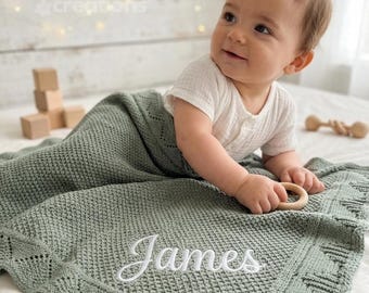 Custom Name Embroidered Baby Blanket: Personalized Newborn Blankie Keepsake Gift
