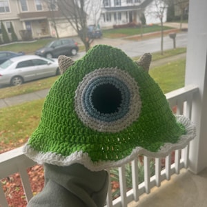 Crochet Mike Wazowski Hat