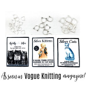 Marqueurs de point de chat, petits, moyens ou grands, ou multi-packs pour le tricot. Comme on le voit dans Vogue Knitting image 1
